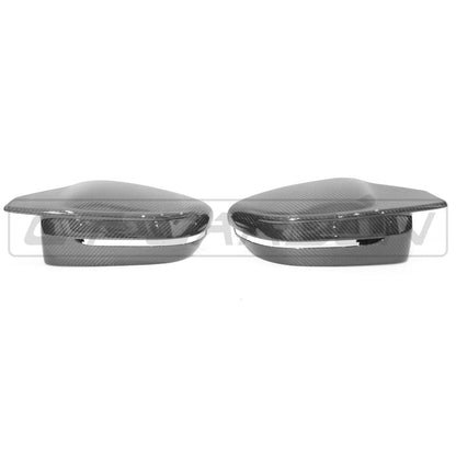 CT Carbon Gloss Carbon Fibre/Fiber Mirror Caps for BMW M2/M3/M4 G80 G81 G82 G83 G87 & G42 M240i (M240i Only) (RHD) – Replacement Door/Wing Mirror Covers Housings OEM Style UK