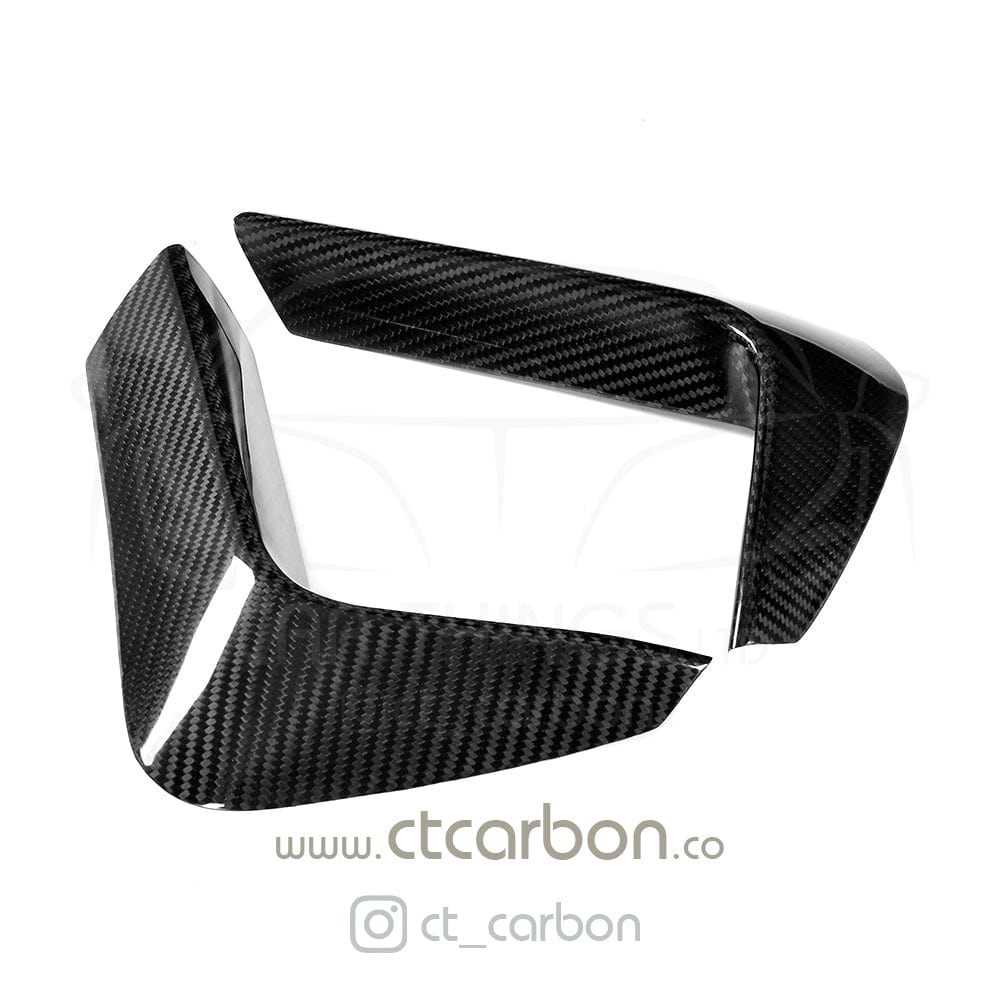 BMW M3 M4 F80 F82 F83 (2014-2020) Rear Carbon Fibre/Fiber Bumper Canards | Aero Flicks Winglets Fins Corner Splitters | CT Carbon F8X Rear Spats Air Deflectors | Rear Valance Canards | Aero Blades | Rear Bumper Add-Ons