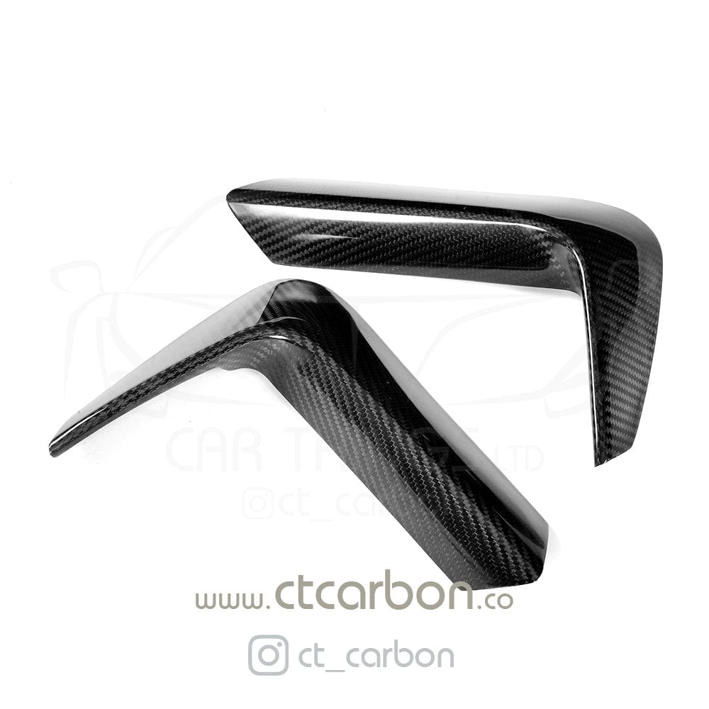 BMW M3/M4 F80 F82 F83 (F8x) 2014-2020 Rear Carbon Fibre Bumper Canards – CT Carbon Aero Fins/Rear Corner Winglets/Valance Blades/Vortex Generators – Carbon Rear Spats Add-On Kit (Coupe/Convertible/Saloon)