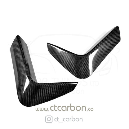 BMW M3/M4 F80 F82 F83 (F8x) 2014-2020 Rear Carbon Fibre Bumper Canards – CT Carbon Aero Fins/Rear Corner Winglets/Valance Blades/Vortex Generators – Carbon Rear Spats Add-On Kit (Coupe/Convertible/Saloon)