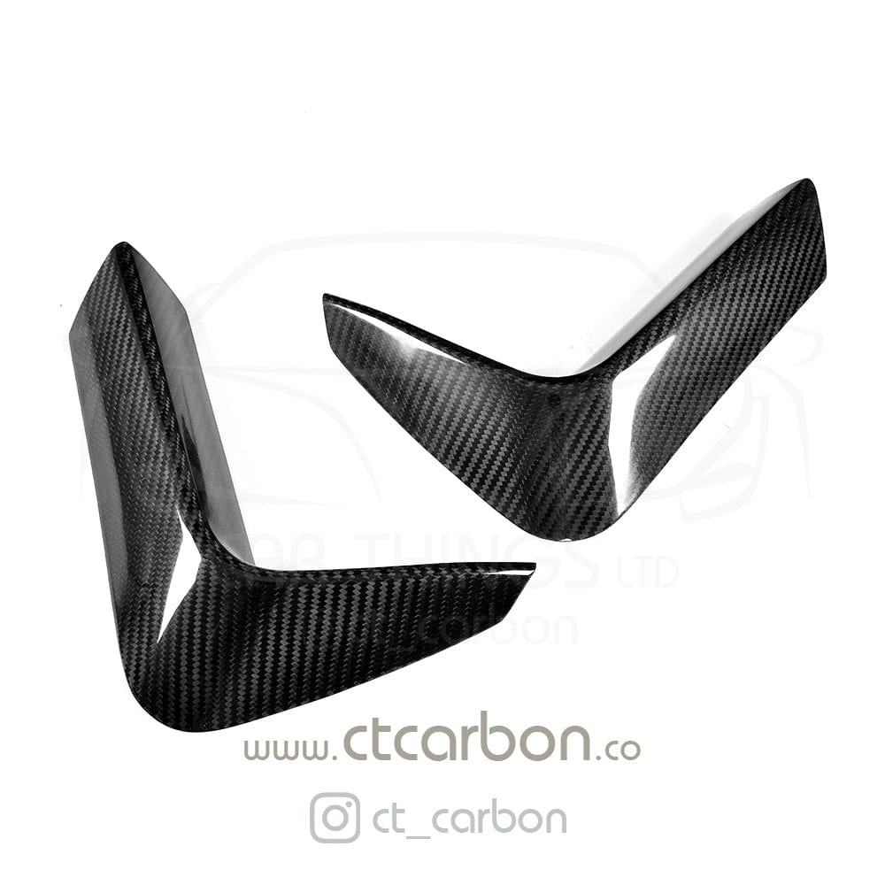 BMW M3 M4 F80 F82 F83 (2014-2020) Rear Carbon Fibre/Fiber Bumper Canards | Aero Flicks Winglets Fins Corner Splitters | CT Carbon F8X Rear Spats Air Deflectors | Rear Valance Canards | Aero Blades | Rear Bumper Add-Ons