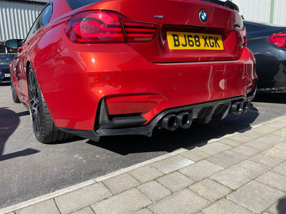 CT Carbon Rear Bumper Canards/Fins/Winglets for BMW M3 & M4 F80 F82 F83 (2014-2020) – Carbon Fibre/Fiber Rear Spats, Aero Fins, Vortex Flicks – F8X Rear Corner Extensions/Valance Winglets – Saloon/Coupe/Convertible