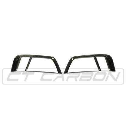 Audi R8 V10/V10 Plus Gen 2 4S Mk2 2015-2019 Carbon Fibre/Fiber Rear Side Vents Grilles - Rear Quarter Air Intake Covers, Duct Inserts & Surrounds (Pair) by CT Carbon