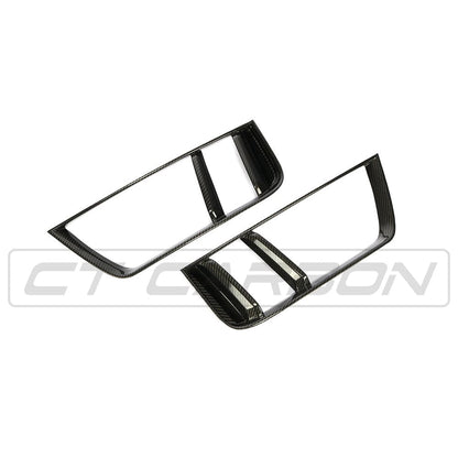 Audi R8 V10 Gen 2 Mk2 Type 4S (2015-2019) Carbon Fibre/Carbon Fiber Rear Quarter Side Intake Vents Grilles/Grills – CT Carbon Pre-Preg Intake Inserts Covers – Fits V10 Plus – Side Air Scoops Mesh Trim Upgrade