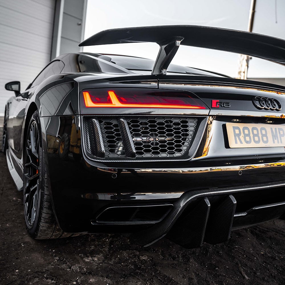 Audi R8 V10 Gen 2 Mk2 Type 4S (2015-2019) Carbon Fibre/Carbon Fiber Rear Quarter Side Intake Vents Grilles/Grills – CT Carbon Pre-Preg Intake Inserts Covers – Fits V10 Plus – Side Air Scoops Mesh Trim Upgrade