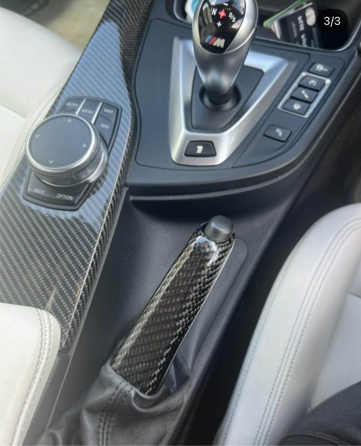 CT Carbon BMW F-Series Carbon Fibre/Fiber Handbrake Handle Lever - Parking Brake / E-Brake Grip Cover | F87 M2, F80 M3, F82 F83 M4, F30 3 Series, F32 F33 F36 4 Series, F20 F21 1 Series, F22 F23 2 Series, F12 F13 M6, F15 X5, F16 X6, F85 X5M, F86 X6M