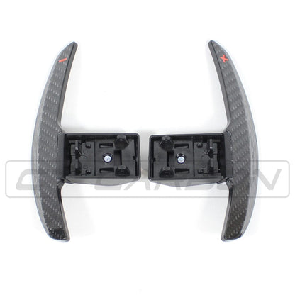 BMW F-Series (Fxx) Carbon Fibre Paddle Shifters – CT Carbon Pre-Preg Dry Carbon Shift/Gear Paddles & Flappy Paddle Extensions | M Performance Style | Fits M2 M3 M4 1 2 3 4 Series F-Chassis & X5 X6 | DCT & ZF Auto Steering Wheel Replacement