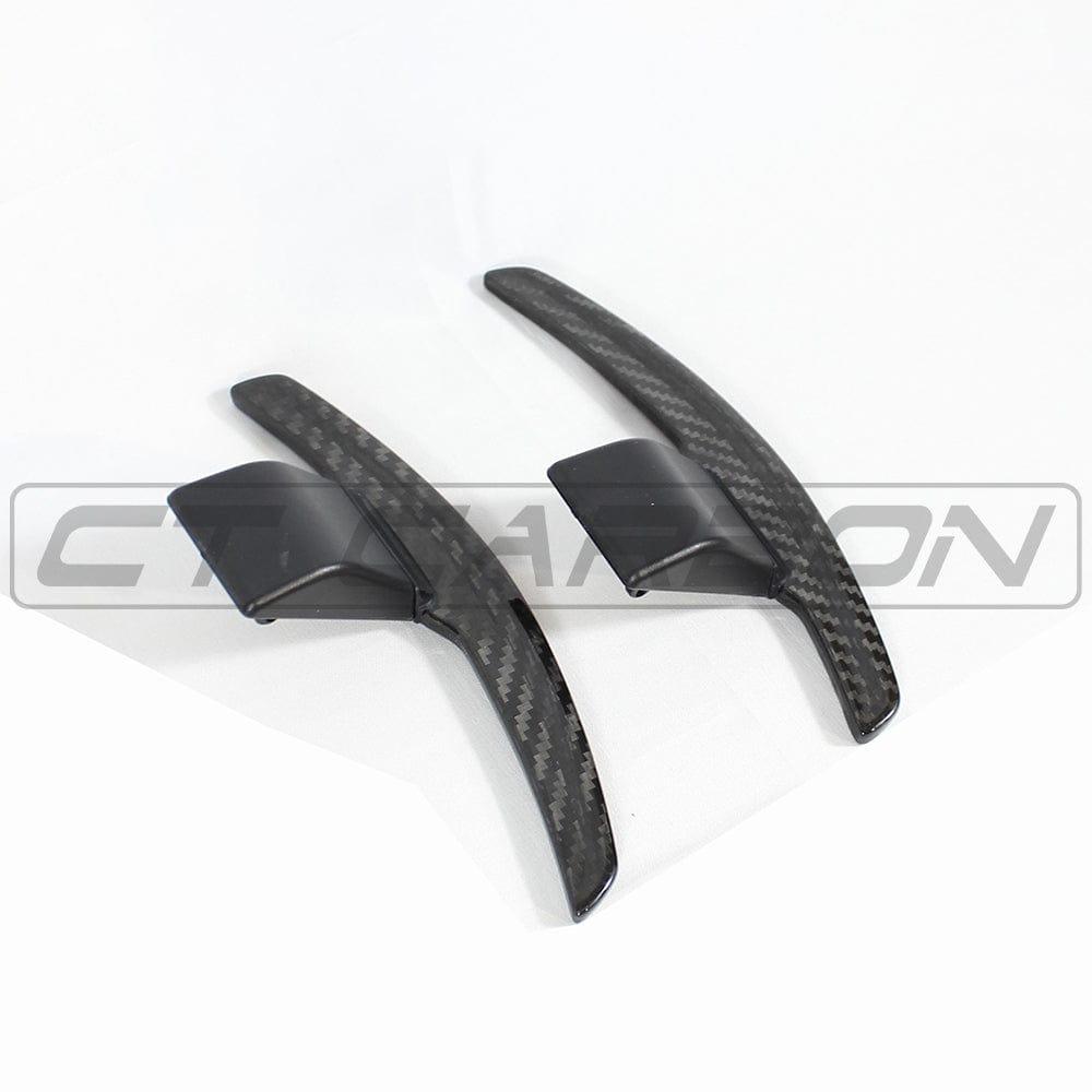 CT Carbon BMW F-Series Paddle Shifters – Real Carbon Fibre Shift Paddle Extensions/Replacement V2 for M2 M3 M4 (F87 F80 F82), 1 2 3 4 Series (F20 F22 F30 F32), X5/X6 (F15 F16), X5M/X6M – Gloss OEM Fit Steering Wheel Gear Selector Levers