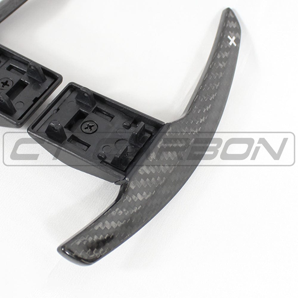 CT Carbon BMW F-Series Paddle Shifters – Real Carbon Fibre Shift Paddle Extensions/Replacement V2 for M2 M3 M4 (F87 F80 F82), 1 2 3 4 Series (F20 F22 F30 F32), X5/X6 (F15 F16), X5M/X6M – Gloss OEM Fit Steering Wheel Gear Selector Levers
