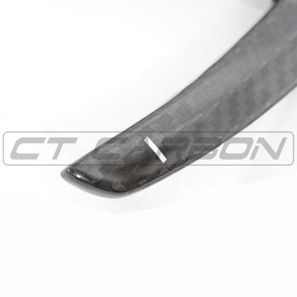BMW F-Series Carbon Paddle Shifters V2 by CT Carbon – Gloss Carbon Fibre/Fiber Steering Wheel Shift Paddles, M Performance Style Extended Replacements; Fits M2 M3 M4 M6, 1/2/3/4 Series, X5 X6 (F20 F22 F30 F32 F80 F82 F87 F12 F13 F15 F16 F85 F86)
