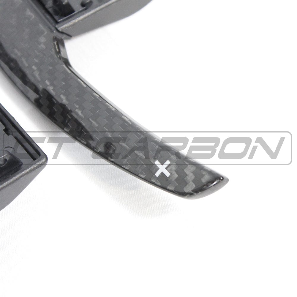 CT Carbon BMW F-Series Paddle Shifters – Real Carbon Fibre Shift Paddle Extensions/Replacement V2 for M2 M3 M4 (F87 F80 F82), 1 2 3 4 Series (F20 F22 F30 F32), X5/X6 (F15 F16), X5M/X6M – Gloss OEM Fit Steering Wheel Gear Selector Levers