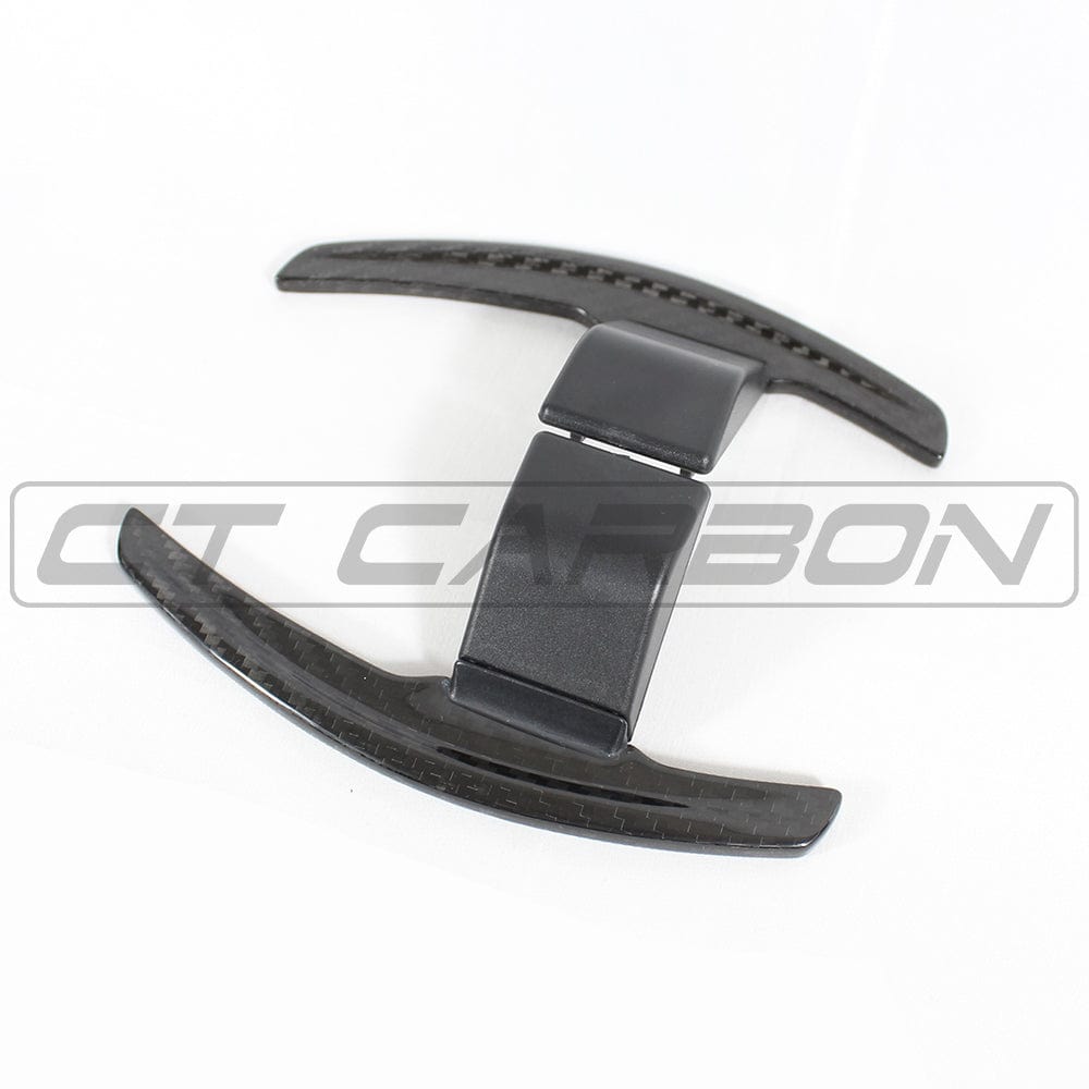 CT Carbon BMW F-Series Paddle Shifters – Real Carbon Fibre Shift Paddle Extensions/Replacement V2 for M2 M3 M4 (F87 F80 F82), 1 2 3 4 Series (F20 F22 F30 F32), X5/X6 (F15 F16), X5M/X6M – Gloss OEM Fit Steering Wheel Gear Selector Levers