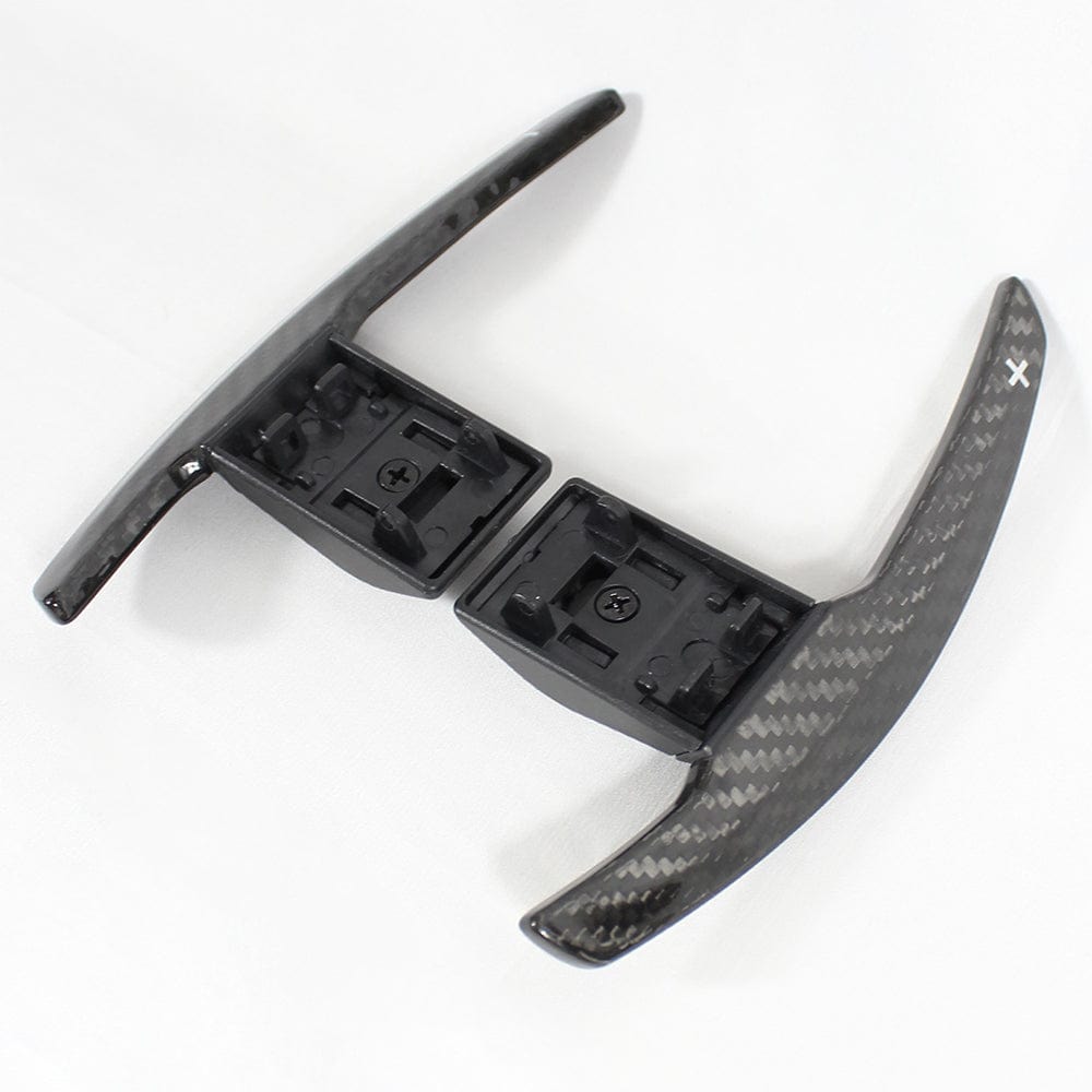CT Carbon BMW F-Series Paddle Shifters – Real Carbon Fibre Shift Paddle Extensions/Replacement V2 for M2 M3 M4 (F87 F80 F82), 1 2 3 4 Series (F20 F22 F30 F32), X5/X6 (F15 F16), X5M/X6M – Gloss OEM Fit Steering Wheel Gear Selector Levers