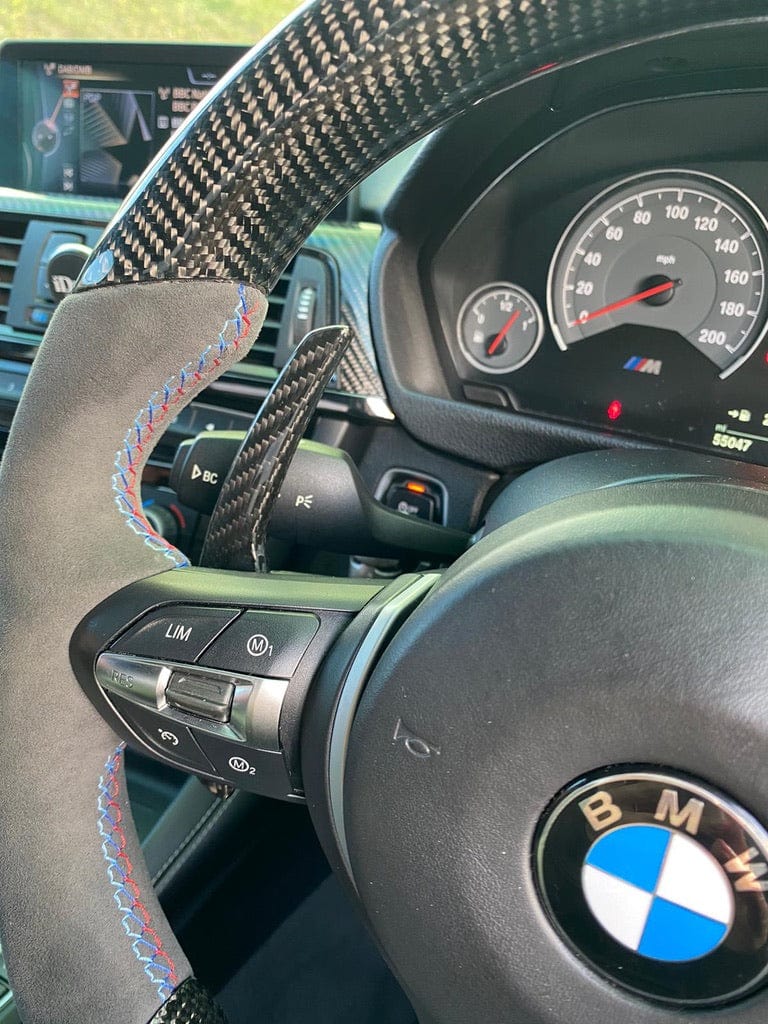 CT Carbon BMW F-Series Paddle Shifters V2 - Carbon Fibre/Fiber Shift Paddles, Steering Wheel Paddle Extensions Replacement for F20 F22 F30 F32 F80 F82 F83 F87 M2 M3 M4 F15 F16 X5 X6 - DCT/Steptronic