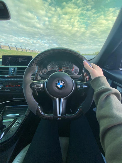 CT Carbon BMW F-Series Paddle Shifters V2 - Carbon Fibre/Fiber Shift Paddles, Steering Wheel Paddle Extensions Replacement for F20 F22 F30 F32 F80 F82 F83 F87 M2 M3 M4 F15 F16 X5 X6 - DCT/Steptronic