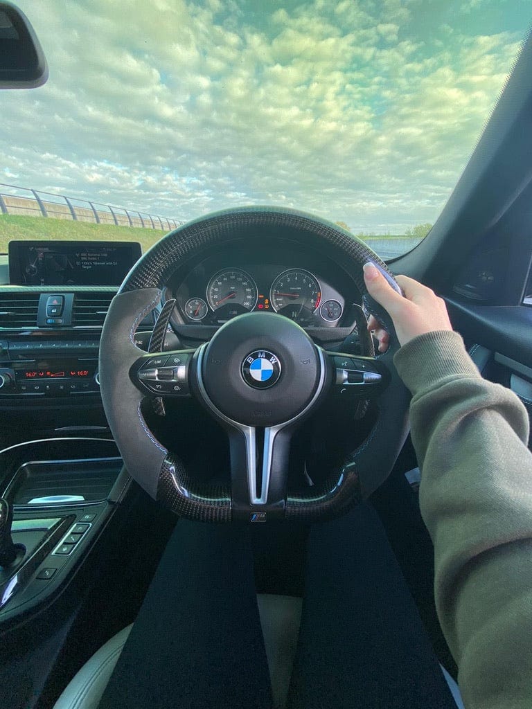 CT Carbon BMW F-Series Paddle Shifters – Real Carbon Fibre Shift Paddle Extensions/Replacement V2 for M2 M3 M4 (F87 F80 F82), 1 2 3 4 Series (F20 F22 F30 F32), X5/X6 (F15 F16), X5M/X6M – Gloss OEM Fit Steering Wheel Gear Selector Levers