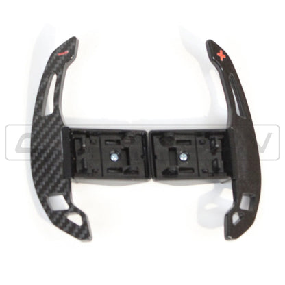 BMW F-Series Carbon Fibre Paddle Shifters V3 – Dry Carbon Extended Steering Wheel Shift Paddles/Extensions (Replacement) | M2 F87, M3 F80, M4 F82/F83, 1/2/3/4 Series F20 F22 F30 F32, X5 F15, X6 F16 | DCT/ZF8 | M Performance Style | OEM Fit CT Carbon