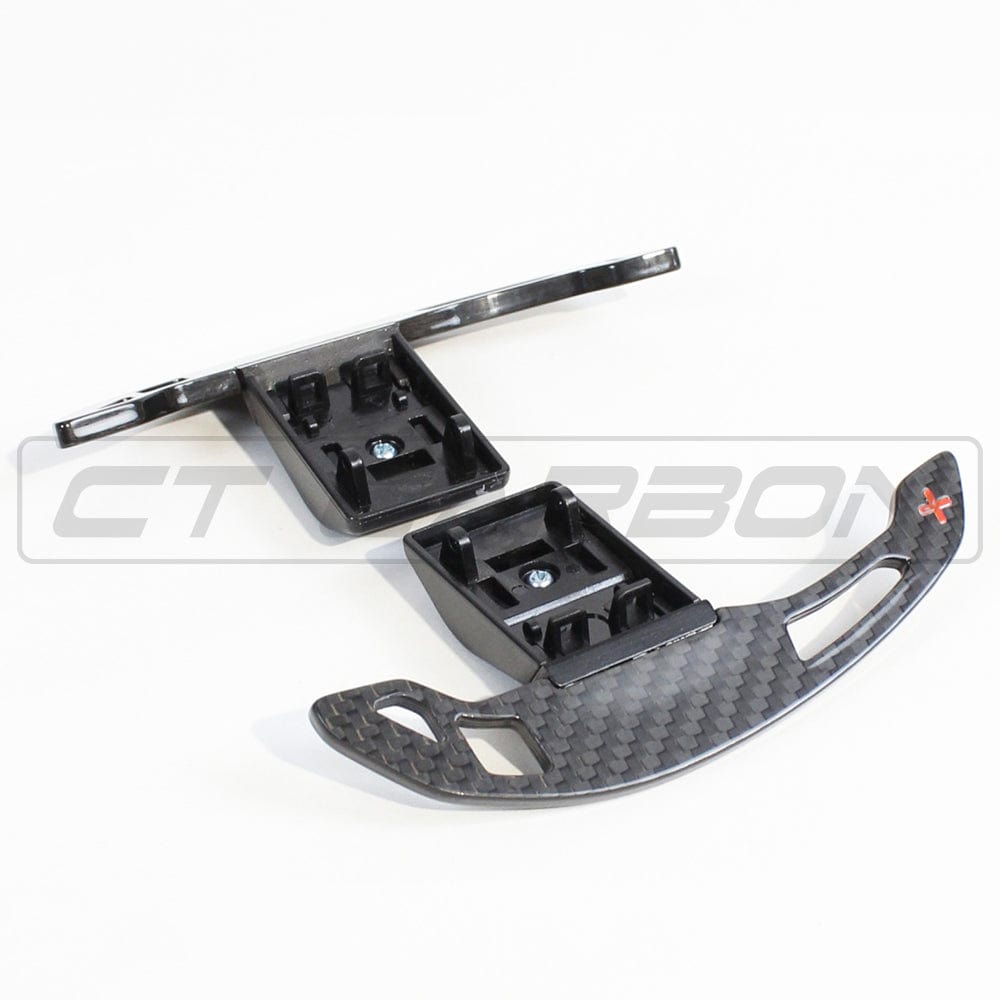BMW F-Series Carbon Fibre Paddle Shifters V3 – Dry Carbon Extended Steering Wheel Shift Paddles/Extensions (Replacement) | M2 F87, M3 F80, M4 F82/F83, 1/2/3/4 Series F20 F22 F30 F32, X5 F15, X6 F16 | DCT/ZF8 | M Performance Style | OEM Fit CT Carbon
