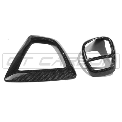 BMW F-Series LHD Carbon Fibre Shifter/Gear Selector Trim & Centre Console Surround/Frame (ZF 8-Speed) V2 - Real Pre-Preg Carbon Bezel Cover for F20 F21 F22 F23 F30 F31 F32 F33 F10 F11 F15 X5 F16 X6