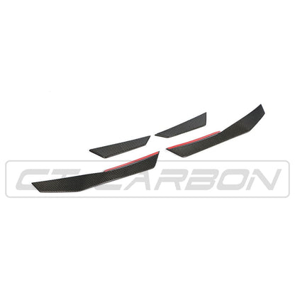 Audi R8 V10 4S Mk2 (2015-2019) Carbon Fibre (Fiber) Front Bumper Side Canards / Dive Planes Aero Fins Winglets Flicks Blades – Gen 2 V10 Plus Compatible – CT Carbon