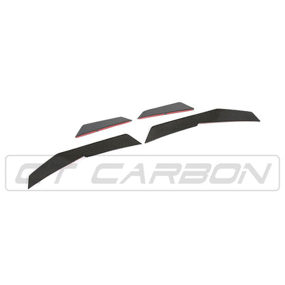 Audi R8 V10 4S Mk2 (2015-2019) Carbon Fibre (Fiber) Front Bumper Side Canards / Dive Planes Aero Fins Winglets Flicks Blades – Gen 2 V10 Plus Compatible – CT Carbon