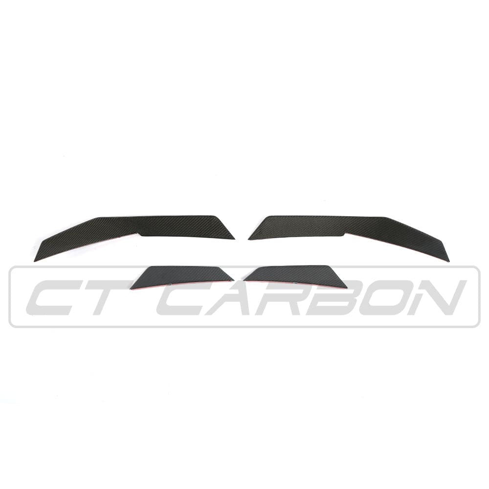 Audi R8 V10 4S Mk2 (2015-2019) Carbon Fibre (Fiber) Front Bumper Side Canards / Dive Planes Aero Fins Winglets Flicks Blades – Gen 2 V10 Plus Compatible – CT Carbon