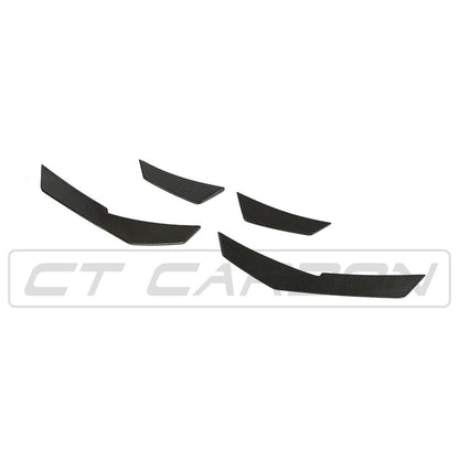 Audi R8 V10 4S Mk2 (2015-2019) Carbon Fibre (Fiber) Front Bumper Side Canards / Dive Planes Aero Fins Winglets Flicks Blades – Gen 2 V10 Plus Compatible – CT Carbon
