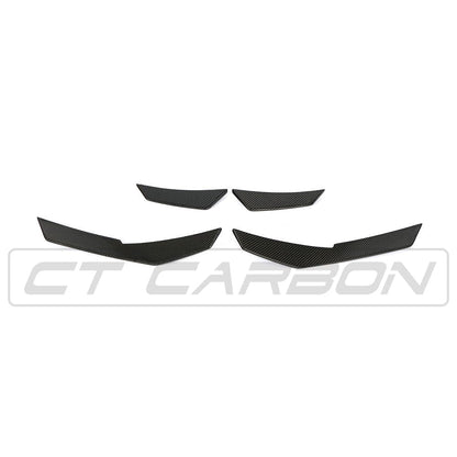 Audi R8 V10 4S Mk2 (2015-2019) Carbon Fibre (Fiber) Front Bumper Side Canards / Dive Planes Aero Fins Winglets Flicks Blades – Gen 2 V10 Plus Compatible – CT Carbon