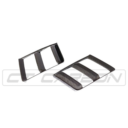 Audi R8 V10 Gen 2 Mk2 (4S) Carbon Fibre/Fiber Side Vents Grilles Intake Covers – Front Bumper Side Vent Trims, Intake Surrounds & Air Duct Inserts – Fits 2015–2019 V10 & V10 Plus – CT Carbon Pair