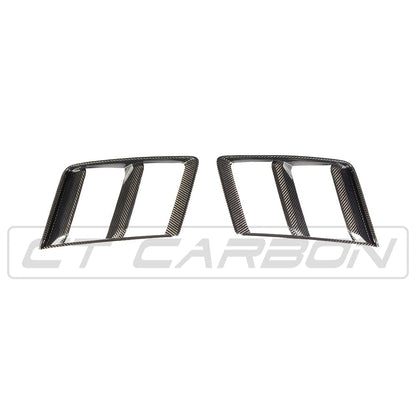 Audi R8 V10 Gen 2 Mk2 (4S) Carbon Fibre/Fiber Side Vents Grilles Intake Covers – Front Bumper Side Vent Trims, Intake Surrounds & Air Duct Inserts – Fits 2015–2019 V10 & V10 Plus – CT Carbon Pair