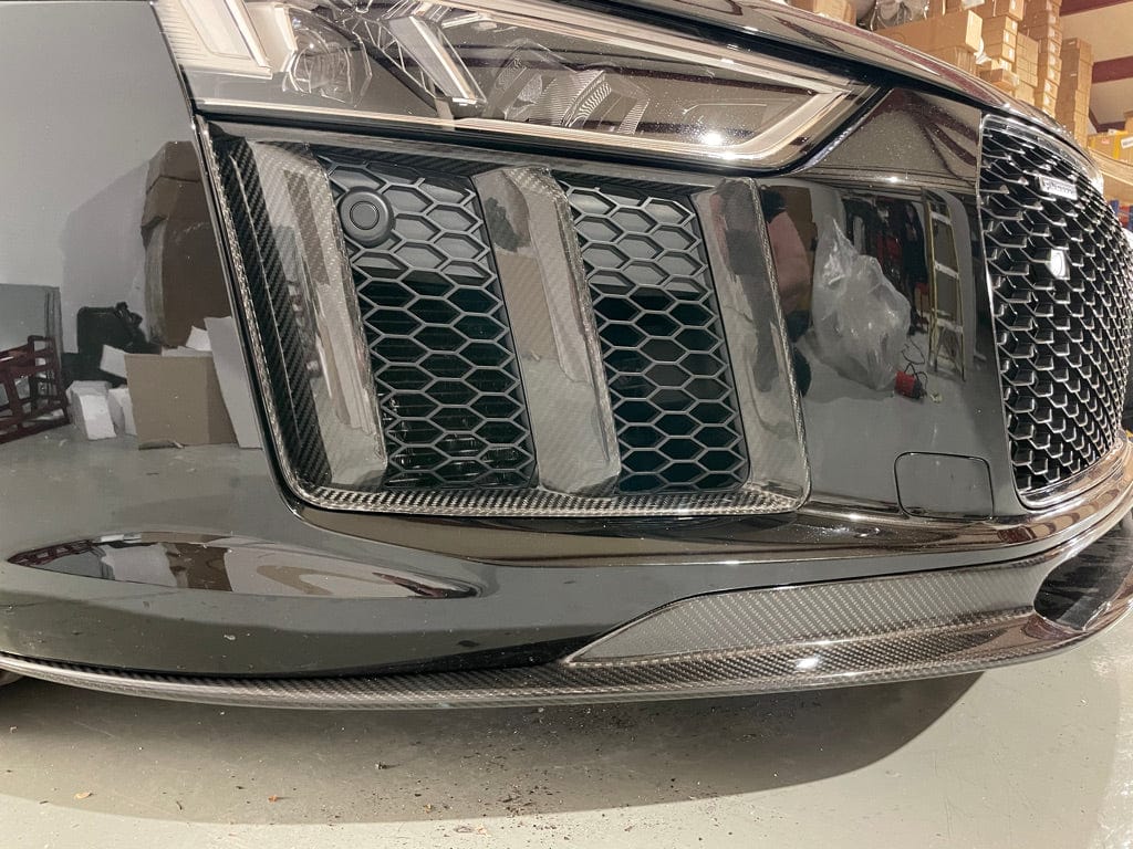 Audi R8 V10 Gen 2 Mk2 (4S) Carbon Fibre/Fiber Side Vents Grilles Intake Covers – Front Bumper Side Vent Trims, Intake Surrounds & Air Duct Inserts – Fits 2015–2019 V10 & V10 Plus – CT Carbon Pair
