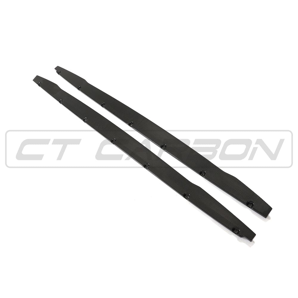 Audi A3/S3 8Y 2020+ Carbon Fibre/Fiber Side Skirts – CT Design by CT Carbon Gloss Side Extensions Splitters (A3 8Y S-Line & S3 8Y) Rocker Panel/Sill Extensions OEM+ Aero Body Kit | Side Blades