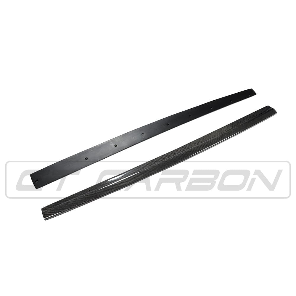 Audi A3/S3/RS3 8V Saloon (Sedan) Carbon Fibre/Carbon Fiber Side Skirts – CT Carbon Side Splitters, Rocker Panel/Sill Extensions, Side Blades | 2013–2020 A3 S line & S3, 2015–Current RS3 | Gloss Carbon, OEM+ Fit