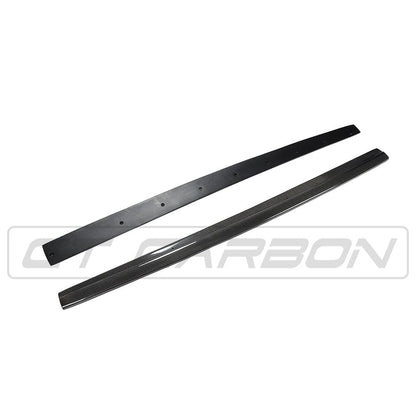 Audi A3/S3/RS3 8V Saloon (Sedan) Carbon Fibre/Carbon Fiber Side Skirts – CT Carbon Side Splitters, Rocker Panel/Sill Extensions, Side Blades | 2013–2020 A3 S line & S3, 2015–Current RS3 | Gloss Carbon, OEM+ Fit