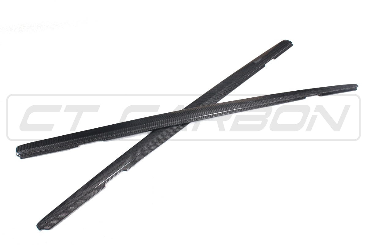 BMW F20 1 Series & F22/F23 2 Series Carbon Fibre/Carbon Fiber Side Skirts, Side Skirt Extensions/Sill Extensions/Side Splitters, Gloss Carbon M Performance/MP Style Rocker Panel Blades, F2x (2014-2020, Coupe/Convertible)