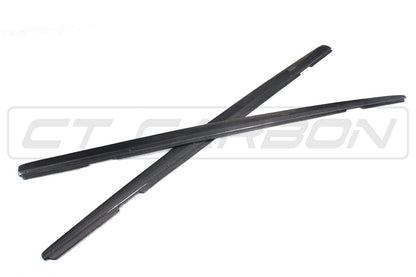 BMW F20 1 Series & F22/F23 2 Series Carbon Fibre/Carbon Fiber Side Skirts, Side Skirt Extensions/Sill Extensions/Side Splitters, Gloss Carbon M Performance/MP Style Rocker Panel Blades, F2x (2014-2020, Coupe/Convertible)