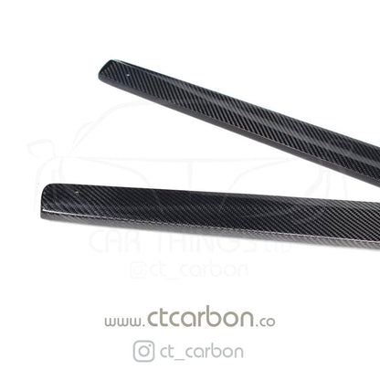 BMW 4 Series F32 F33 2013-2020 Carbon Fibre/Fiber Side Skirt Extensions | M Performance Style M Sport | Side Splitters / Rocker Sill Blades | Coupe & Convertible | CT Carbon MP Look Pair