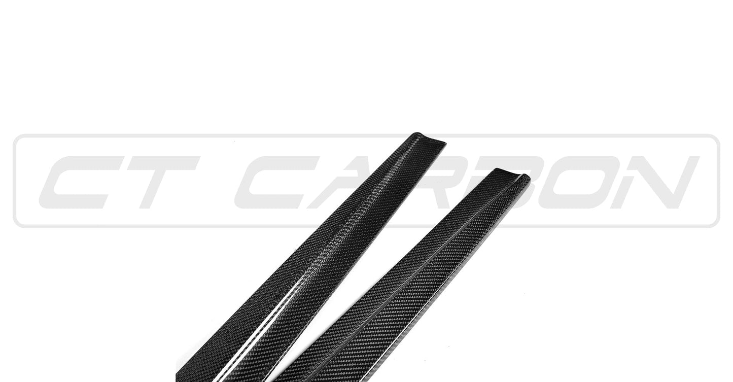 BMW 5 Series G30/G31 Touring (2016-2024) & M5 F90 (2018-2024) Carbon Fibre Side Skirts – M Performance/M Sport Style Side Skirt Extensions, Sill/Rocker Extensions – Gloss Carbon Side Blades & Splitters by CT Carbon