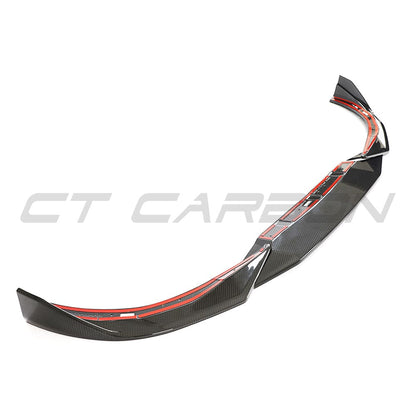 BMW 2 Series G42 Coupe Front Lip Spoiler Splitter – Carbon Fibre (Fiber) Gloss – 2022+ M240i & All Models – Chin Spoiler / Front Bumper Lip / Aero Valance – CT Design
