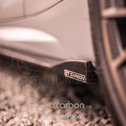 BMW M2 / M2C F87 Carbon Fibre Side Skirts - 3D Design Style Rocker Extensions, Side Splitters, Sill Extensions | 2016-2021 | CT Carbon CFRP Side Blades