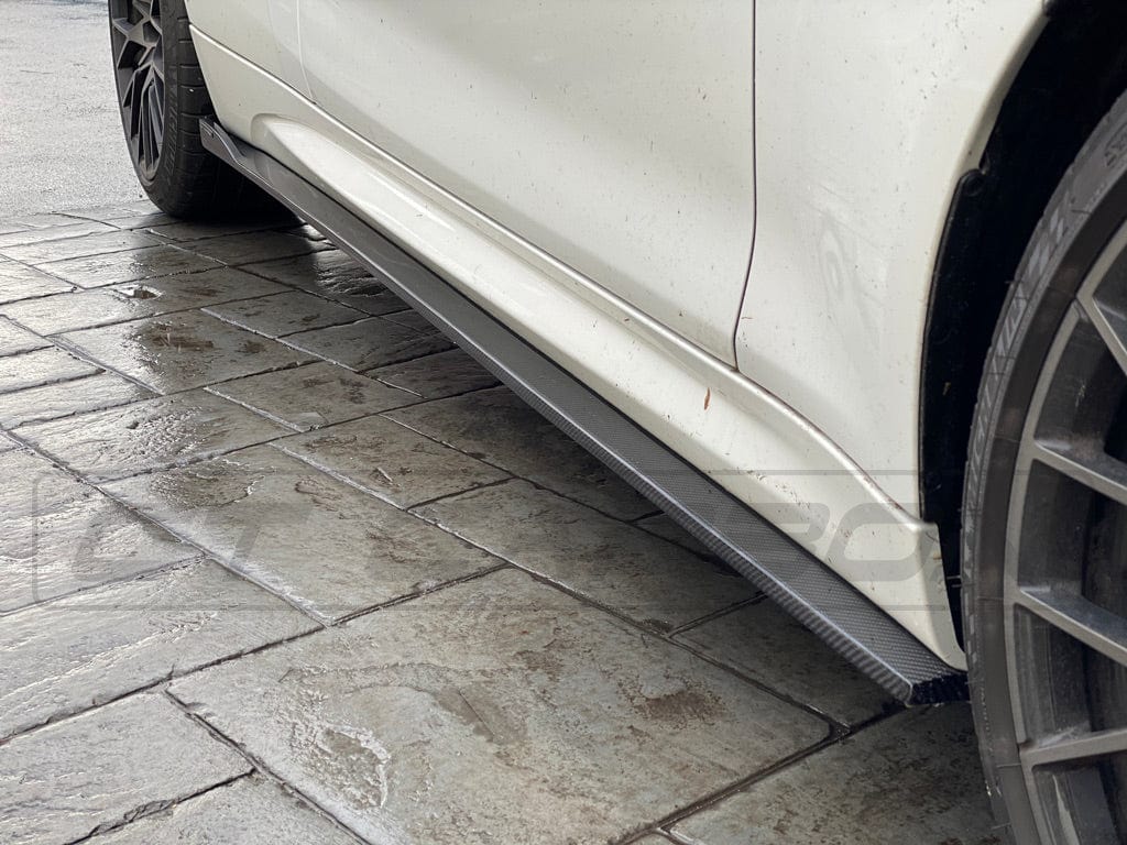 BMW M2 / M2 Competition F87 (2016-2021) Carbon Fibre Side Skirt Extensions – 3D Design Style Rocker Panel Extensions | Carbon Fiber Side Splitters, Sill Blades & Side Lips – CT Carbon Pair