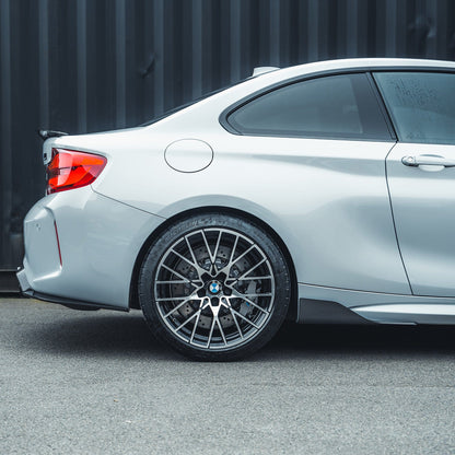 BMW M2/M2 Competition (M2C) F87 2015-2021 Carbon Fibre Side Skirts – M Performance Style Side Skirt Extensions / Side Blades / Rocker Panel Covers / Side Aprons / Side Skirt Splitters – Gloss Carbon Pair – CT Carbon Aero Sill Lips for F87 Coupe
