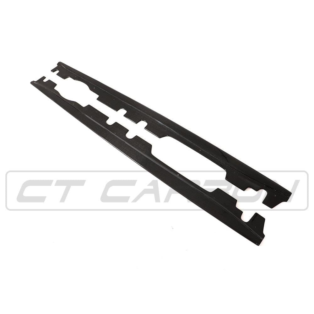 BMW M3 E92 Coupe 2007–2013 Carbon Fibre/Fiber Side Skirts/Skirt Extensions – Side Splitters, Rocker Extensions, Side Blades, Sill Extensions, Body Kit Add-On, Ground Effects | CT Carbon Gloss Aero Pair