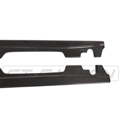 BMW M3 E92 Coupe 2007–2013 Carbon Fibre/Fiber Side Skirts/Skirt Extensions – Side Splitters, Rocker Extensions, Side Blades, Sill Extensions, Body Kit Add-On, Ground Effects | CT Carbon Gloss Aero Pair