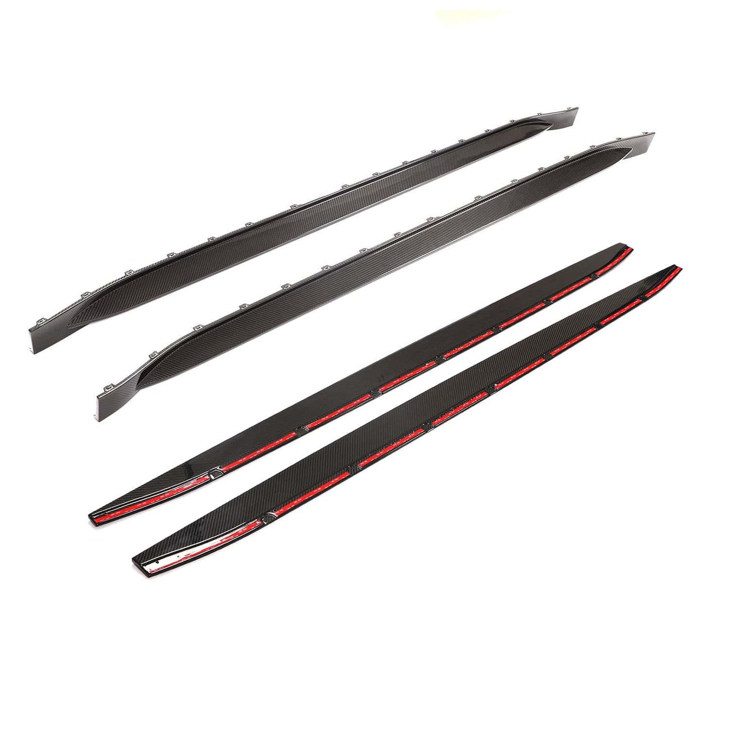 CT Design BMW M3 G80/G81 Carbon Fibre/Fiber Side Skirts & Splitters - Rocker Panel Replacement Covers + Sill/Skirt Extensions Side Blades - OEM+ Dry Carbon Aero Kit 2021+ (Saloon & Touring Estate)