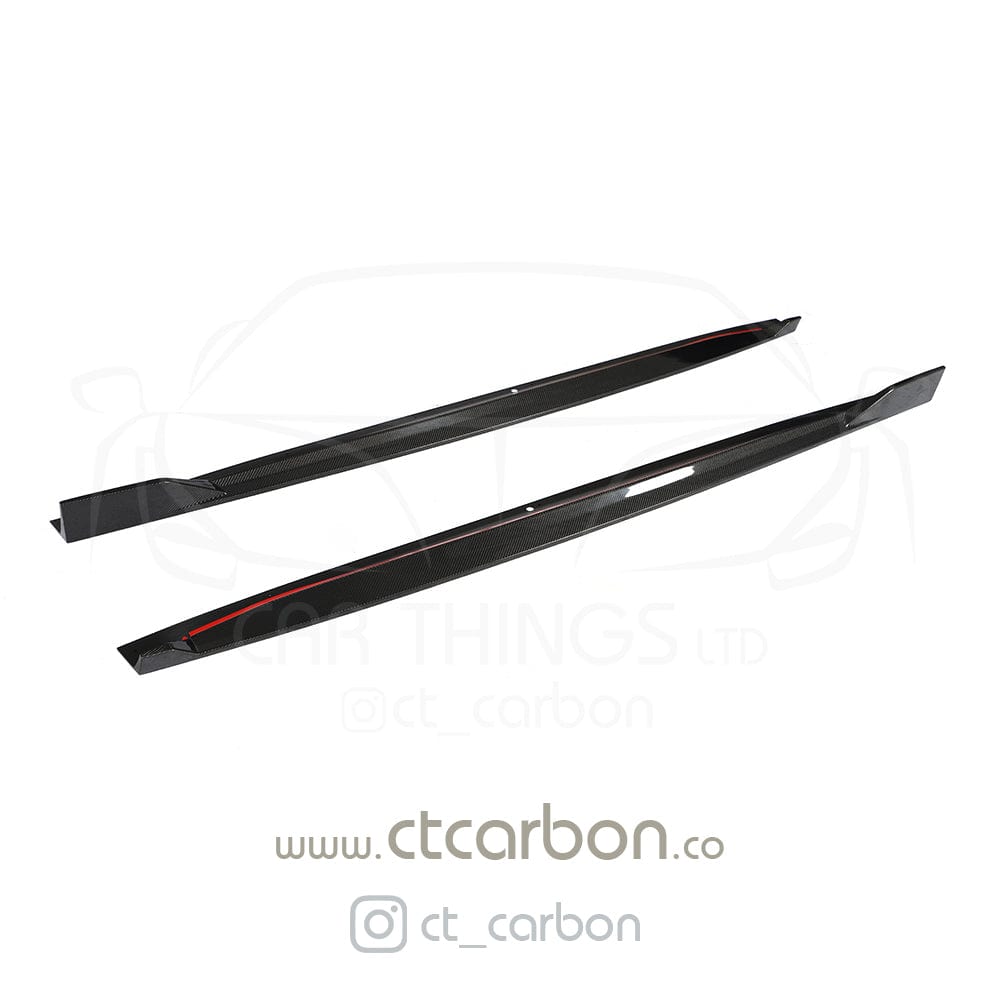 BMW X5 G05 2018+ Carbon Fibre (Fiber) Side Skirts – Gloss Carbon Side Skirt Extensions / Side Splitters / Side Blades / Rocker Panel Sill Extensions – Pair – CT Design by CT Carbon