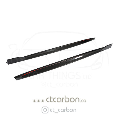 BMW X5 G05 2018+ Carbon Fibre (Fiber) Side Skirts – Gloss Carbon Side Skirt Extensions / Side Splitters / Side Blades / Rocker Panel Sill Extensions – Pair – CT Design by CT Carbon