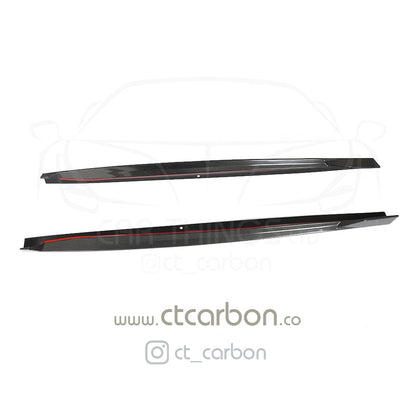 BMW X5 G05 2018+ Carbon Fibre (Fiber) Side Skirts – Gloss Carbon Side Skirt Extensions / Side Splitters / Side Blades / Rocker Panel Sill Extensions – Pair – CT Design by CT Carbon