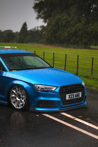 Audi A3 8V Facelift Saloon/Sedan S-Line & S3 Carbon Fibre/Carbon Fiber Front Lip Splitter Spoiler – CT Carbon Front Bumper Lip/Aero Lower Valance Extension (2017-2020 OEM+ Fit)