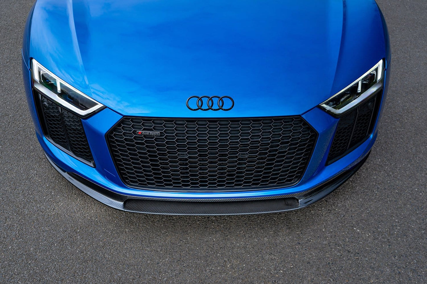 Audi R8 V10 / V10 Plus (2015-2019) Gen 2 Type 4S Pre-Preg Carbon Fibre Front Lip Splitter, V-Style Chin Spoiler / Aero Front Bumper Lip Valance - CT Carbon